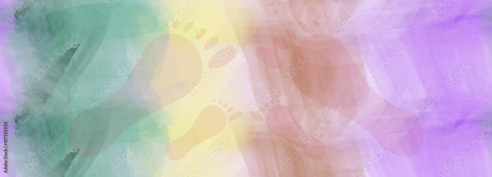 Abstract Colorful Foot Prints Background  Vector Illustration 