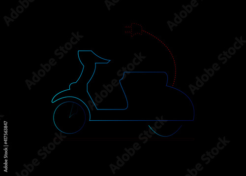 Electric vehicle scooter icon concept