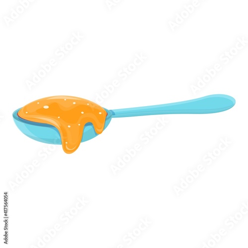 Caramel spoon icon. Cartoon of caramel spoon vector icon for web design isolated on white background
