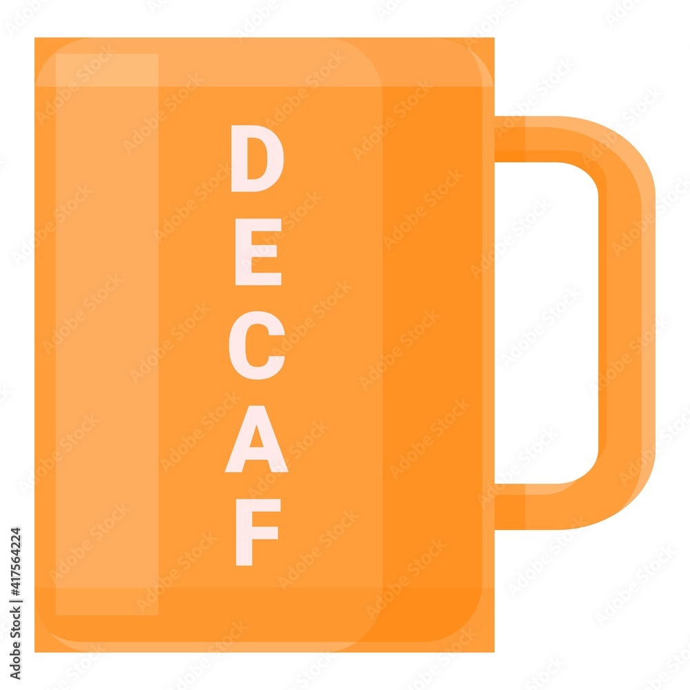 Decaf mug icon. Cartoon of decaf mug vector icon for web design isolated on white background