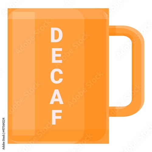 Decaf mug icon. Cartoon of decaf mug vector icon for web design isolated on white background