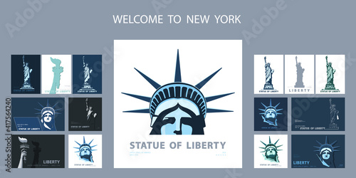 Obraz na plátne Statue of Liberty design template set