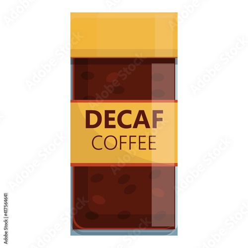 Jar decaf coffee icon. Cartoon of jar decaf coffee vector icon for web design isolated on white background