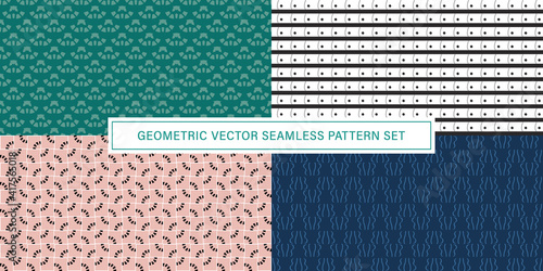 Set of geometrical Seamless Pattern vector background, texture ornament.