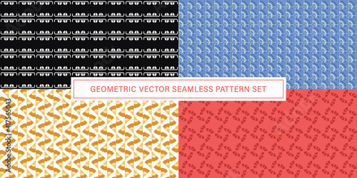 Set of geometrical Seamless Pattern vector background, texture ornament.