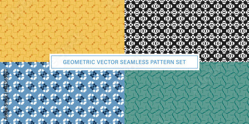 Set of geometrical Seamless Pattern vector background, texture ornament.