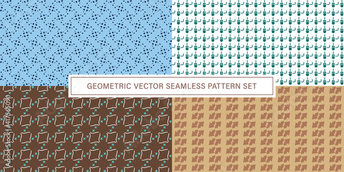 Set of geometrical Seamless Pattern vector background, texture ornament.