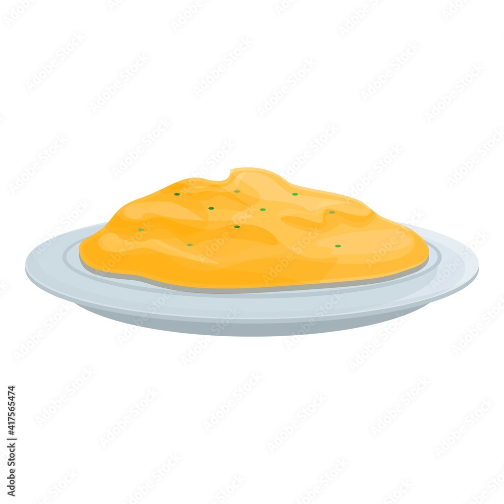 Boiled mashed potatoes icon. Cartoon of boiled mashed potatoes vector icon for web design isolated on white background