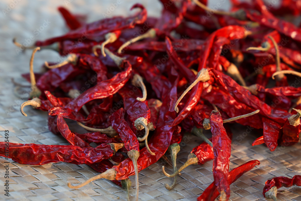 Zdjęcie Stock Organic red chili , chilli cayenne pepper Indian spices