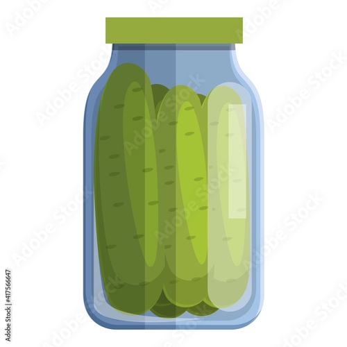 Autumn pickled cucumbers icon. Cartoon of autumn pickled cucumbers vector icon for web design isolated on white background