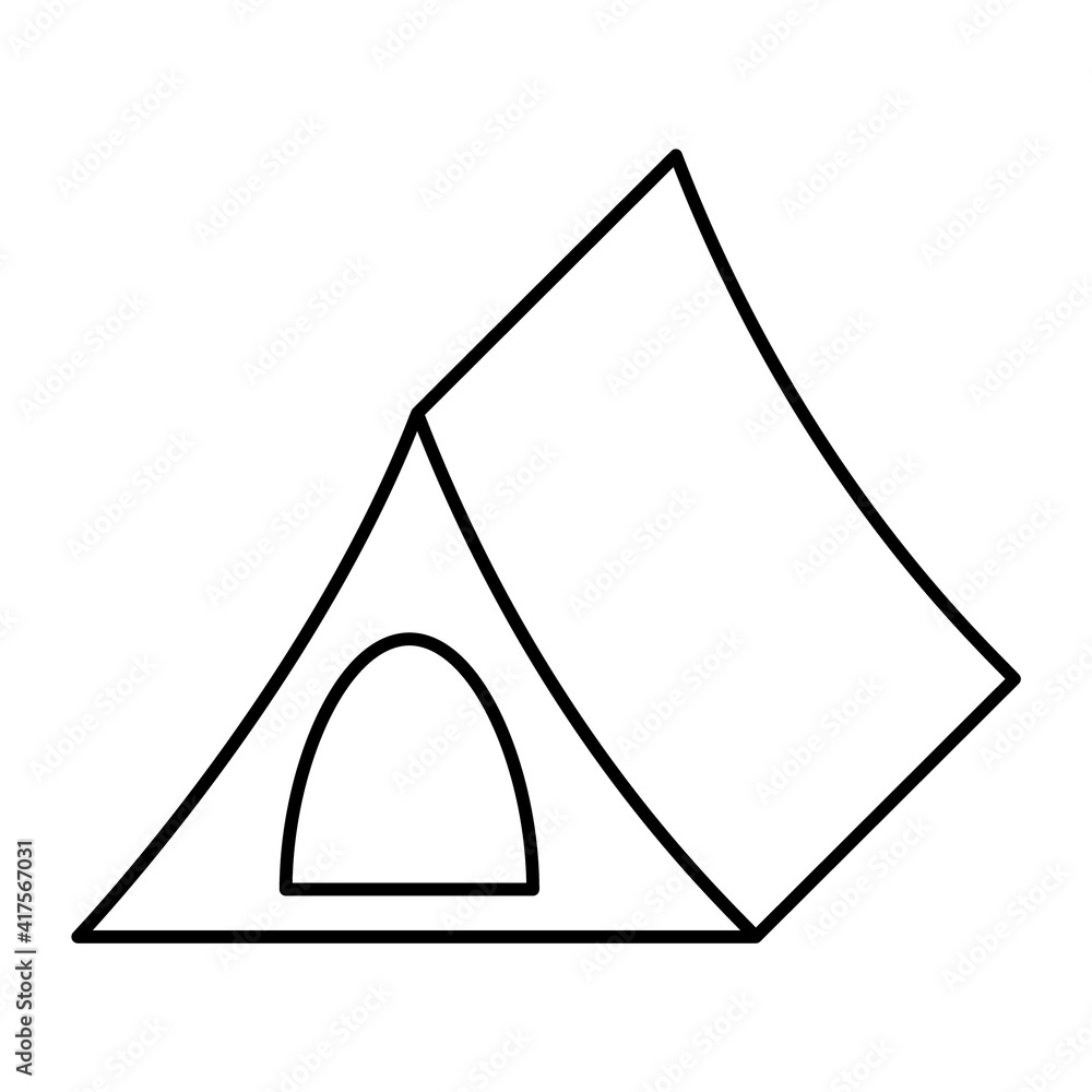 Tourist tent icon. Camping equipment for camping adventure travel, recreation and mountaineering. Vector illustration Tourist tent icon. Camping equipment for camping adventure travel, recreation and mountaineering. Vector illustration