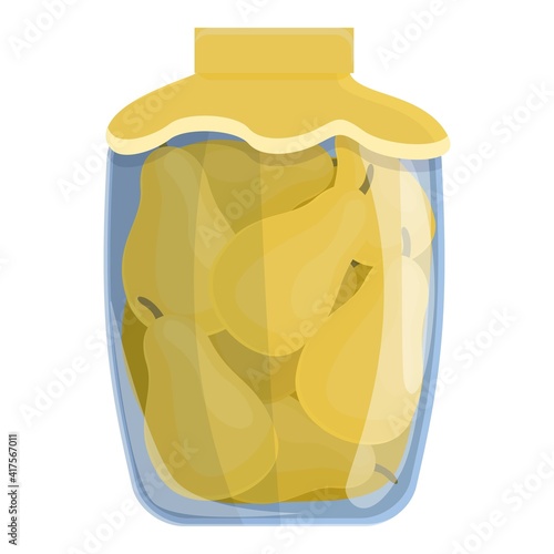 Canned pears icon. Cartoon of canned pears vector icon for web design isolated on white background