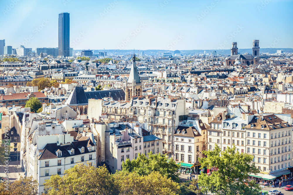 City of Paris cityscape with panoramic city view