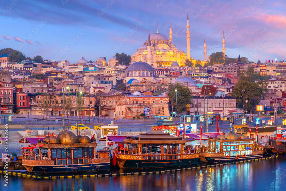Fototapeta premium Downtown Istanbul cityscape in Turkey
