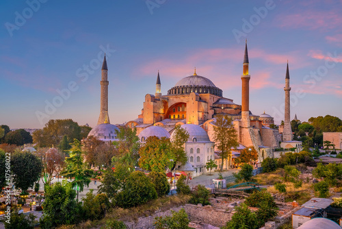 Beautiful view on Hagia Sophia in Istanbul, Turkey from top view