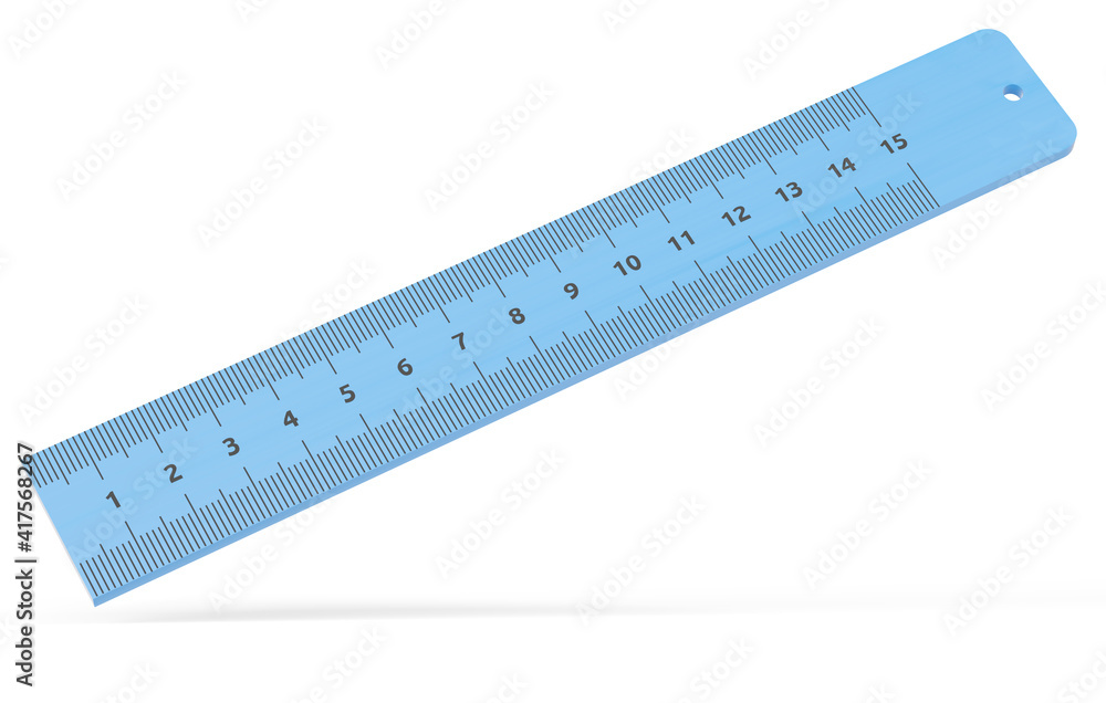 Blue plastic ruler isolated on white background Blue plastic ruler isolated on white background