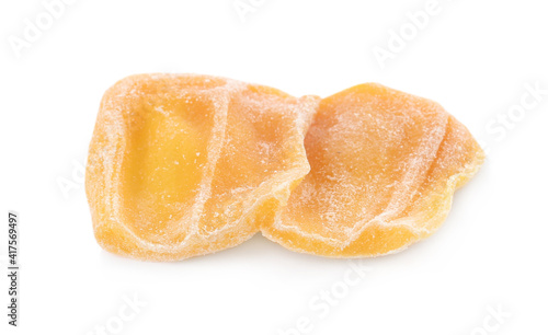 Sweet dried jackfruit slice isolated on white