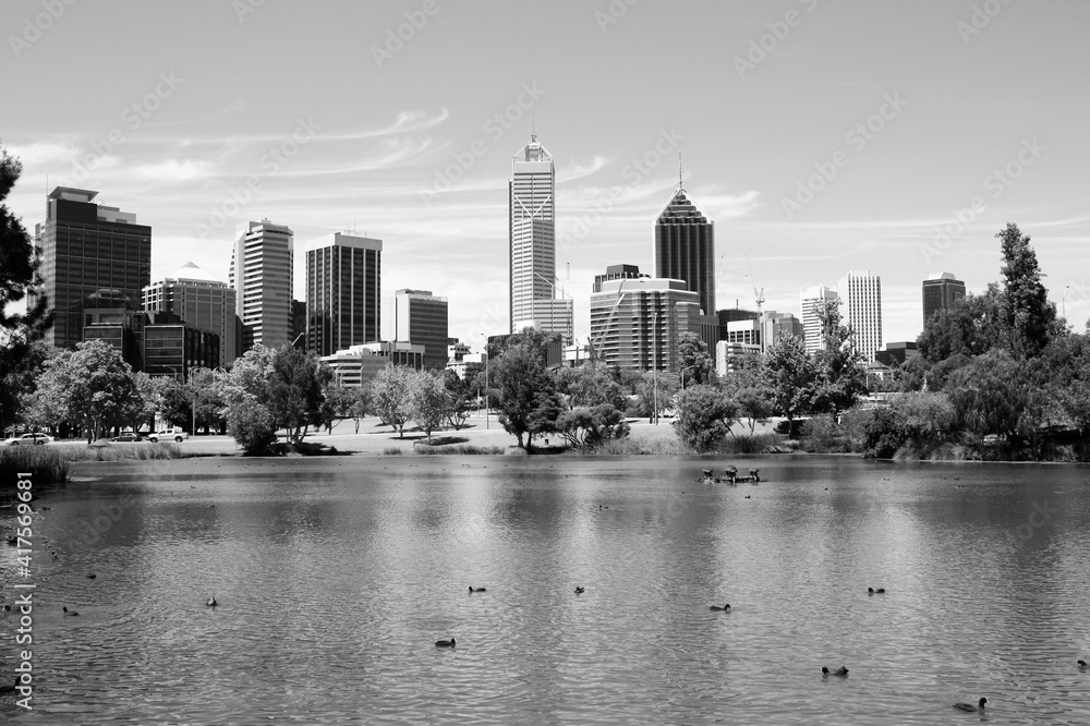 Perth, Australia. Black and white Australia.