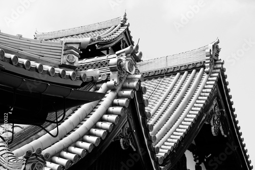 Arashiyama, Kyoto. Japan black and white. photo