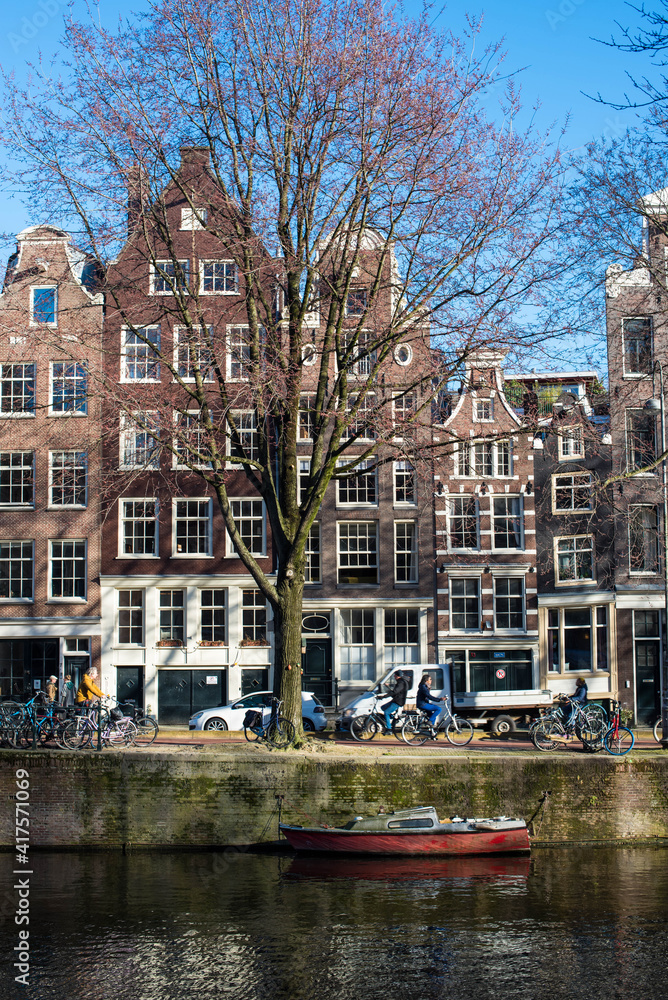 city canal houses in Amsterdam