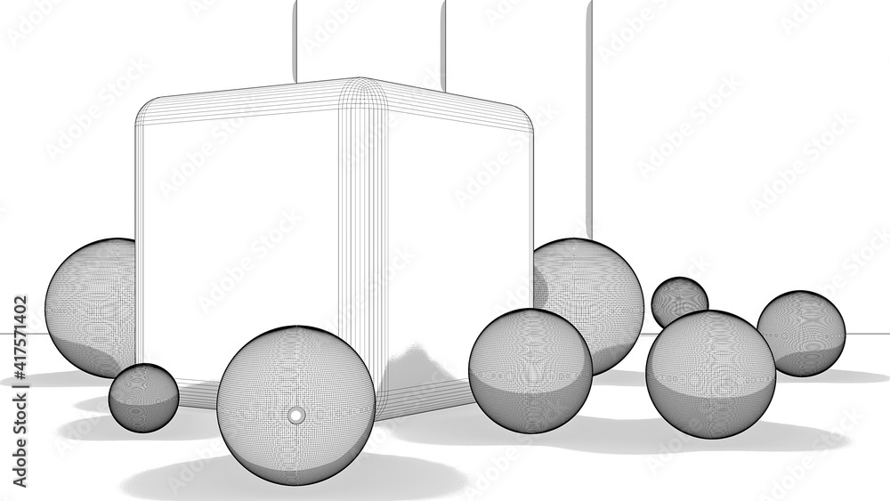 Futuristische Lineart 3D Illustrationen, Hintergrund Rendering  Futuristische Lineart 3D Illustrationen, Hintergrund Rendering 