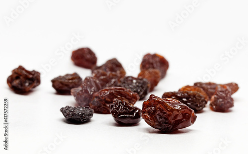 raisins on white background