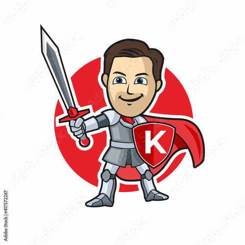 Cartoon Knight Vector Illustration Mascot