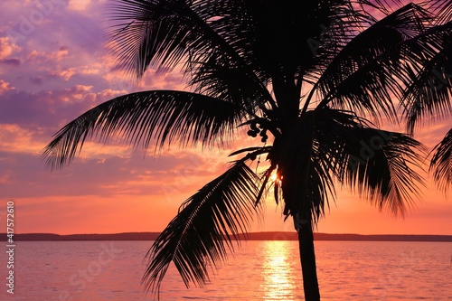 Tropical sunset in Cuba