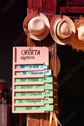 Photography Cuisine in Cuba - street food menu.