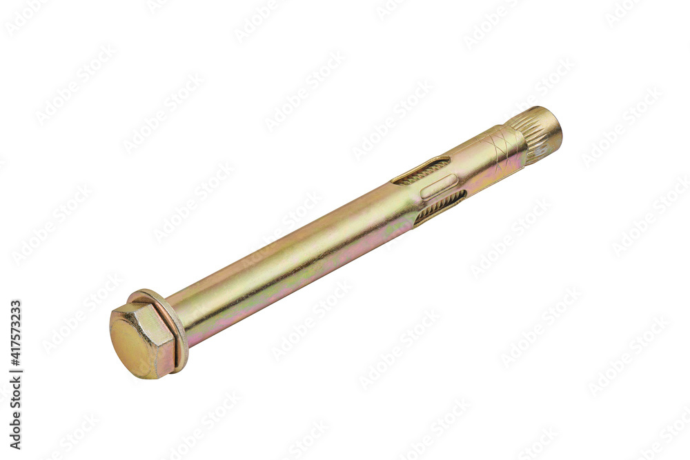 Metal anchor bolt, photo stacking, cut out Metal anchor bolt, photo stacking, cut out
