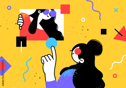 Flat style business people illustration. Coworkers characters communication. Casual business concept vector