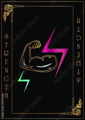 
the illustration - card for tarot - The Strength Card.