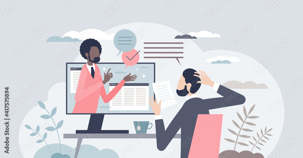 Business consulting with expert help and financial advice tiny person concept Business consulting with expert help and financial advice tiny person concept