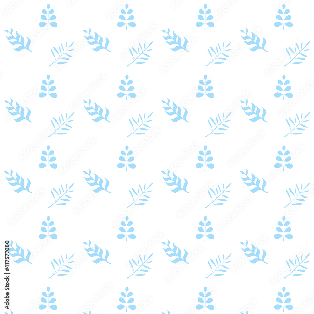 Seamless pattern. Foliage line art drawing. Plant design for print, wallpaper, fabric, cover. Tropical flower. Minimal and natural wall art. Vector illustration. 8 eps