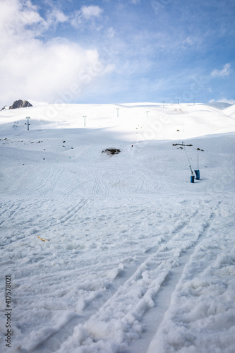 Slope on the skiing resort Gudauri. Georgia