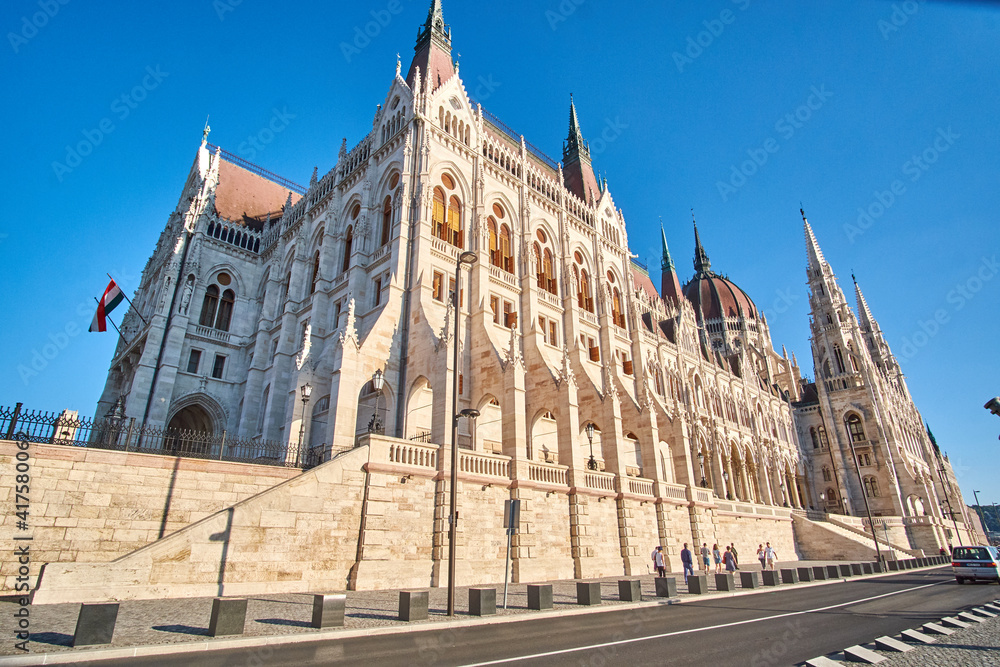 Hungarian Parliament by day, Budapest. One of the most beautiful buildings in the Hungarian capital.