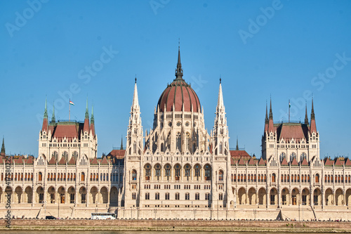 Hungarian Parliament by day, Budapest. One of the most beautiful buildings in the Hungarian capital.