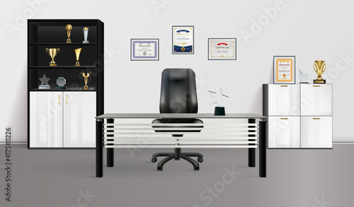 Office Interior Realistic Background