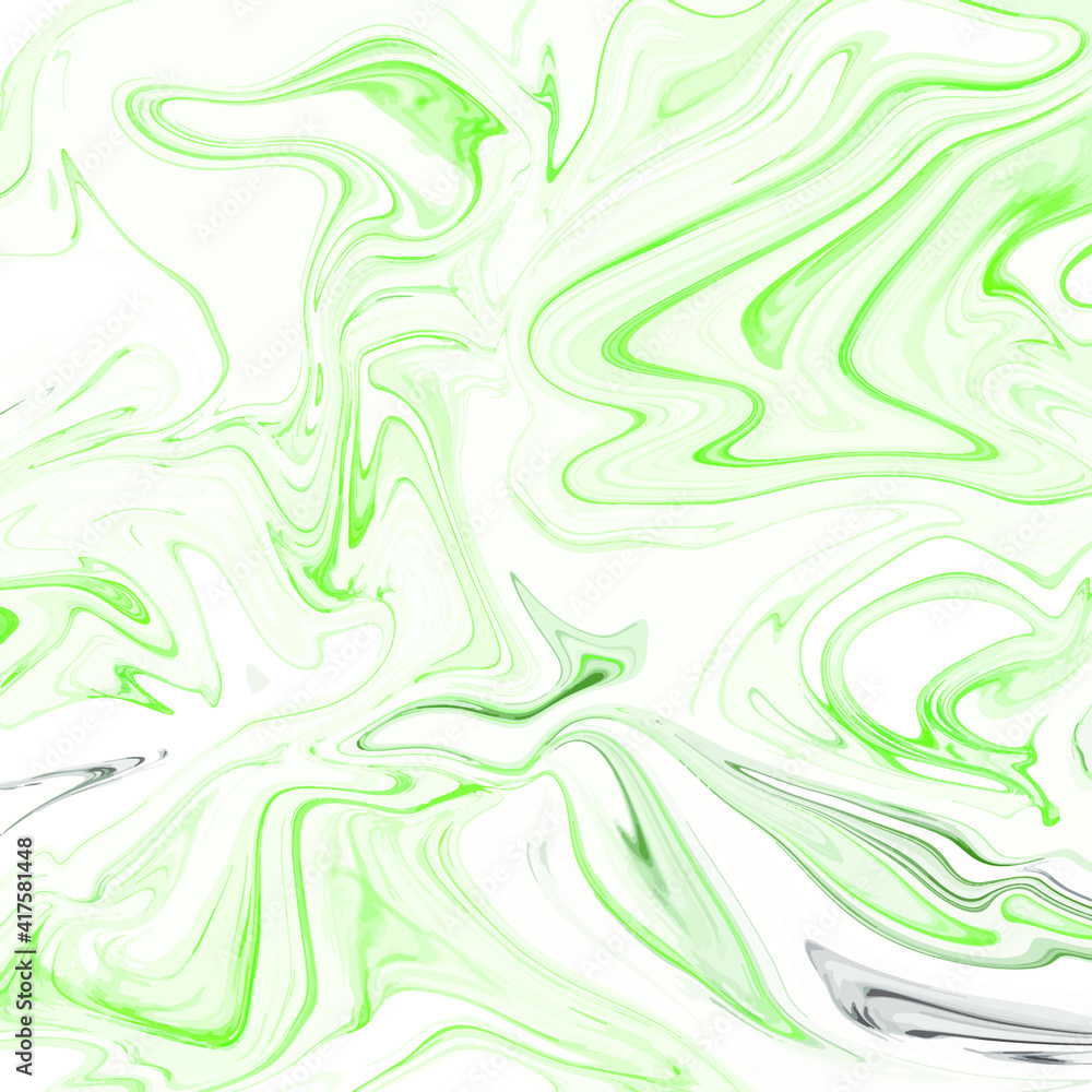 Digital marbled abstract background texture that can be used as background or wallpaper in mint green and white