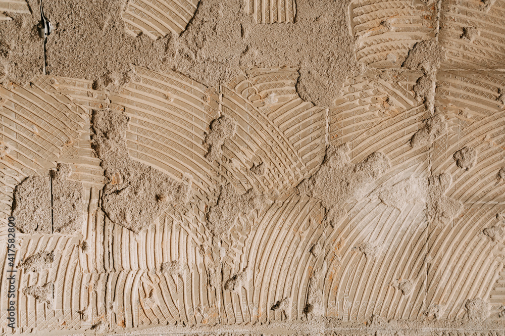 Obraz premium Baustelle, Renovierung, aufgerissene Wände, Badsanierung