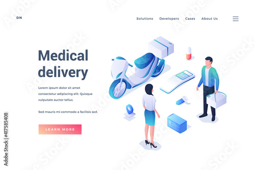 Online service of medical delivery on website