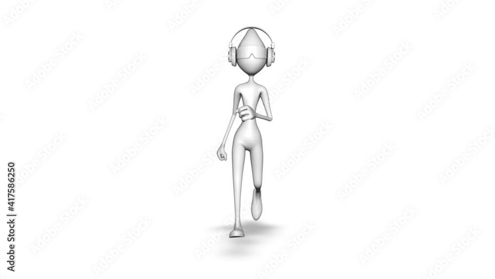 3d Character Man Runing Loop on White Background 3d Character Man Runing Loop on White Background