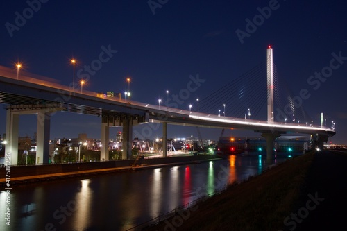 葛飾ハープ橋のある風景 夜景