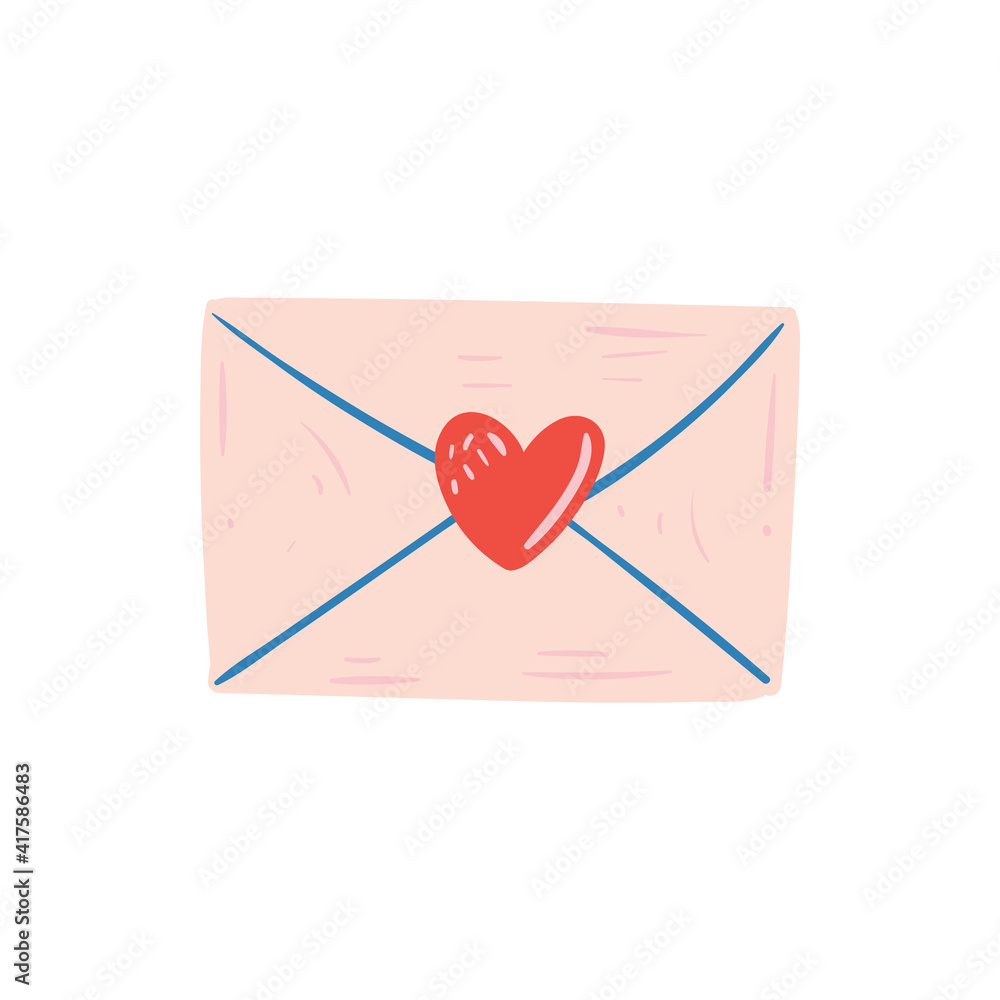 Love letter or billet-doux. Happy valentines day and weeding design elements. Vector illustration. Love letter or billet-doux. Happy valentines day and weeding design elements. Vector illustration.