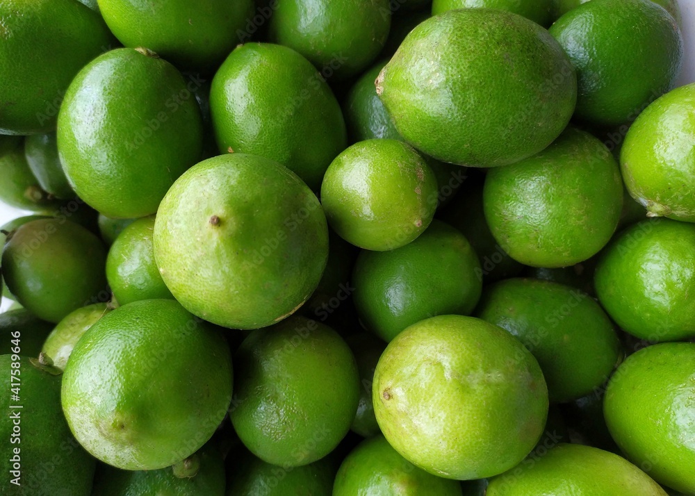 Lime - Close up detail of lime, Lime in basket