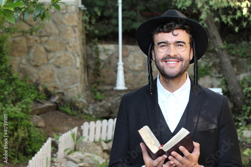 Traditional religious orthodox man in the synagogue