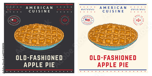 old fashioned apple pie American dessert