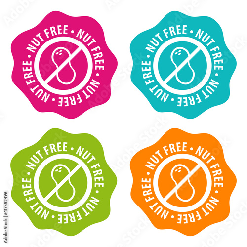 Nut free Badges on white Background. photo