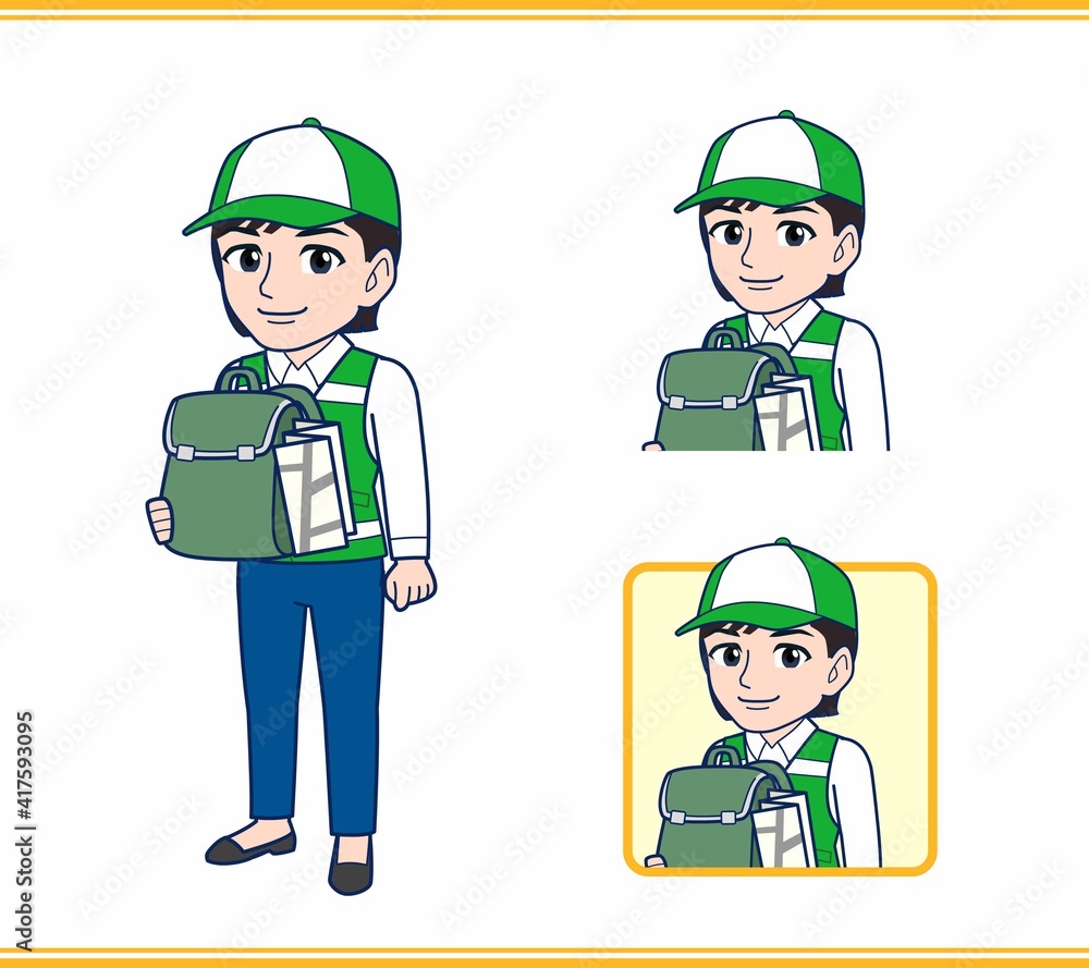 エプロンをした幼稚園の教諭