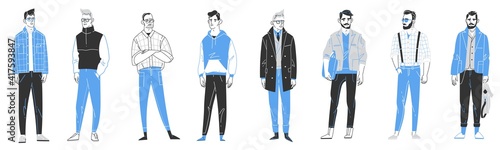 Men outline characters